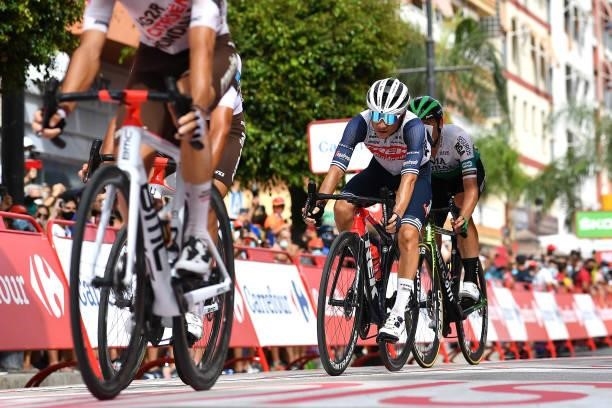 Kenny Elissonde of France and Team Trek - Segafredo crosses the finishing line during the 76th Tour of Spain 2021, Stage 10 a 189km stage from...