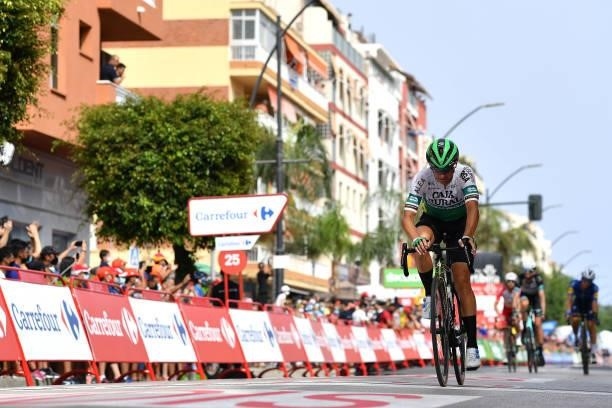 Jonathan Lastra Martinez of Spain and Team Caja Rural-Seguros RGA crosses the finishing line during the 76th Tour of Spain 2021, Stage 10 a 189km...