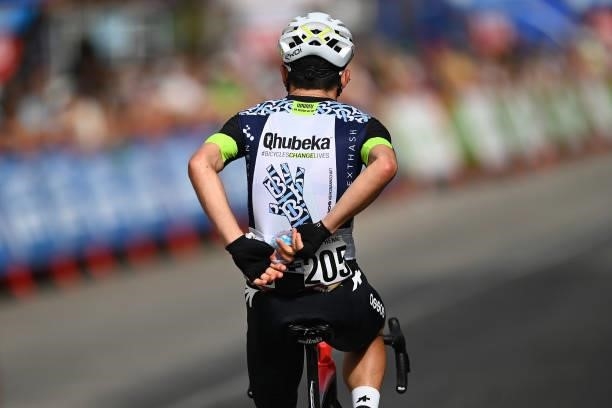 Sergio Henao Montoya of Colombia and Team Qhubeka Nexthash crosses the finishing line during the 76th Tour of Spain 2021, Stage 10 a 189km stage from...