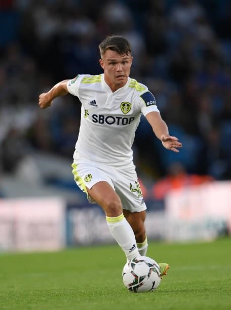 Leeds player Jamie Shackleton in action during the Carabao Cup Second Round match between Leeds United and Crewe Alexandra at Elland Road on August...
