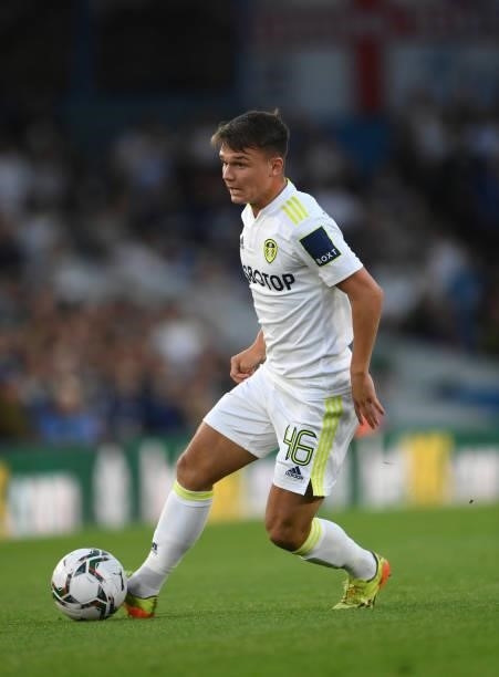 Leeds player Jamie Shackleton in action during the Carabao Cup Second Round match between Leeds United and Crewe Alexandra at Elland Road on August...