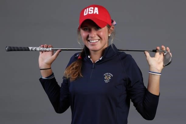 Rachel Kuehn of Team USA poses for a portrait ahead of The Curtis Cup at Conwy Golf Club on August 24, 2021 in Conwy, Wales.