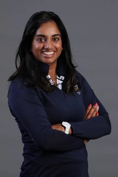 Megha Ganne of Team USA poses for a portrait ahead of The Curtis Cup at Conwy Golf Club on August 24, 2021 in Conwy, Wales.