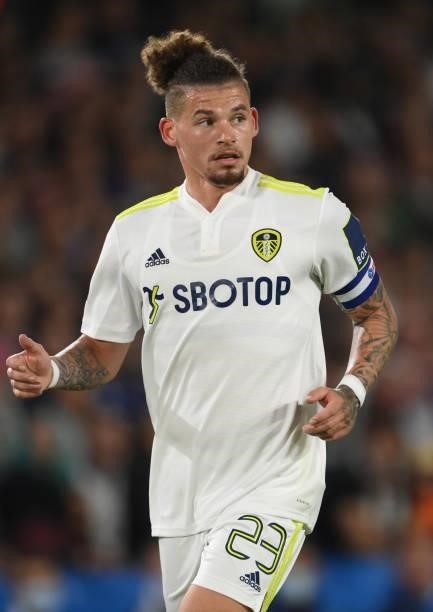 Leeds player Kalvin Phillips in action during the Carabao Cup Second Round match between Leeds United and Crewe Alexandra at Elland Road on August...