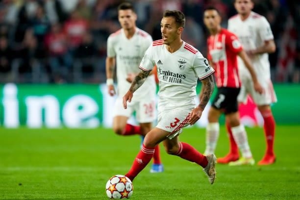 Alejandro Grimaldo of Benfica during the UEFA Champions League Play-Offs Leg Two match between PSV and Benfica at Philips Stadion on August 24, 2021...