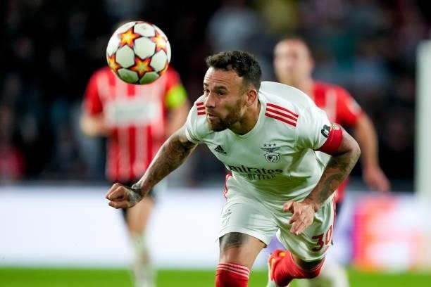 Nicolas Otamendi of Benfica during the UEFA Champions League Play-Offs Leg Two match between PSV and Benfica at Philips Stadion on August 24, 2021 in...