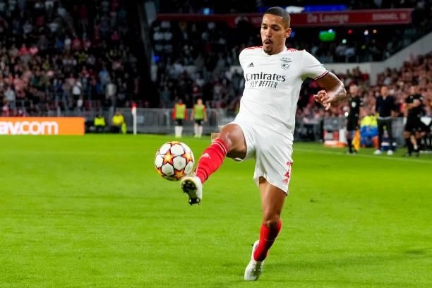 Gilberto of Benfica during the UEFA Champions League Play-Offs Leg Two match between PSV and Benfica at Philips Stadion on August 24, 2021 in...