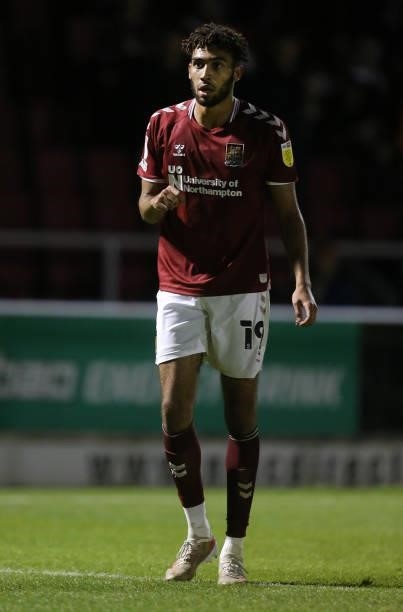 Kion Etete of Northampton Town in action during the Carabao Cup 2nd Round match between Northampton Town and AFC Wimbledon at Sixfields on August 24,...