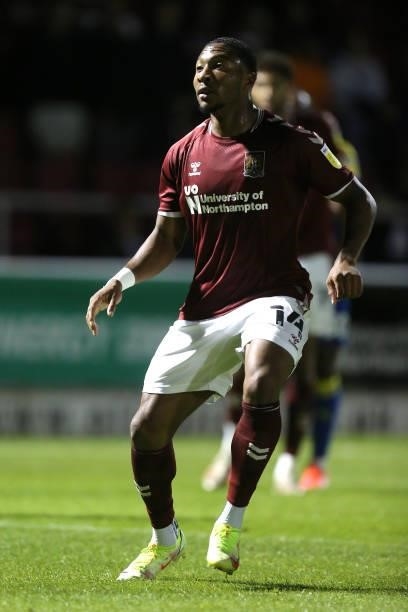 Ali Koiki of Northampton Town in action during the Carabao Cup 2nd Round match between Northampton Town and AFC Wimbledon at Sixfields on August 24,...