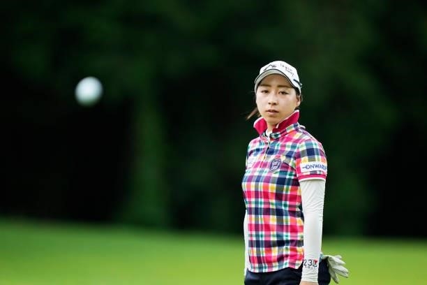 Rikako Sakashita of Japan looks on from the ninth green during the first round of the San-In Goen Musubi Ladies at Daisenheigen Golf Club on August...