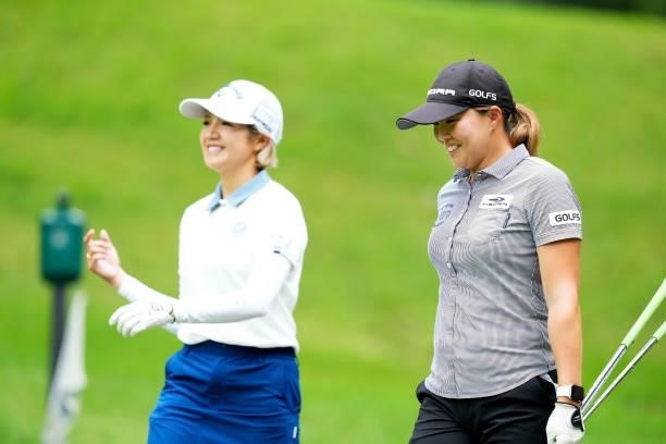 Keiko Yamamoto of Japan walks during the first round of the San-In Goen Musubi Ladies at Daisenheigen Golf Club on August 25, 2021 in Houki, Tottori,...