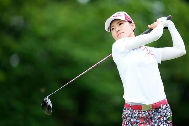 Nozomi Inoue of Japan hits her tee shot on the first hole during the first round of the San-In Goen Musubi Ladies at Daisenheigen Golf Club on August...