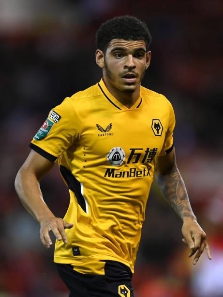 Morgan Gibbs-White of Wolverhampton Wanderers during the Carabao Cup Second Round match between Nottingham Forest and Wolverhampton Wanderers at City...