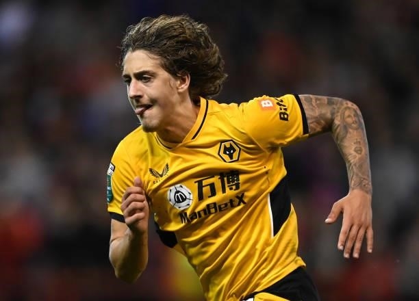 Fabio Silva of Wolverhampton Wanderers during the Carabao Cup Second Round match between Nottingham Forest and Wolverhampton Wanderers at City Ground...