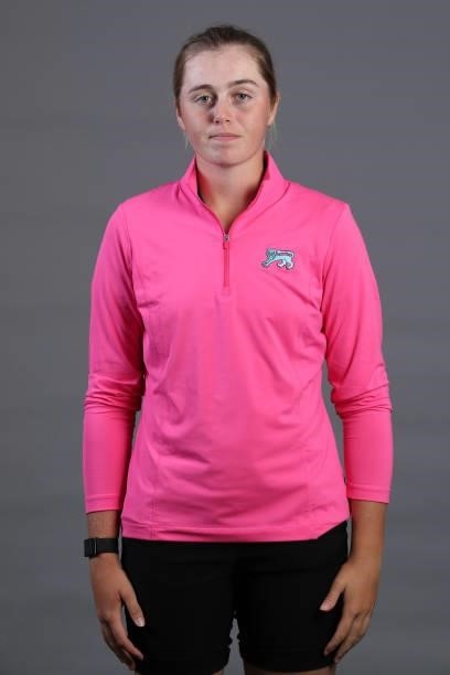 Hannah Darling of Team Great Britain and Ireland poses for a portrait ahead of The Curtis Cup at Conwy Golf Club on August 24, 2021 in Conwy, Wales.