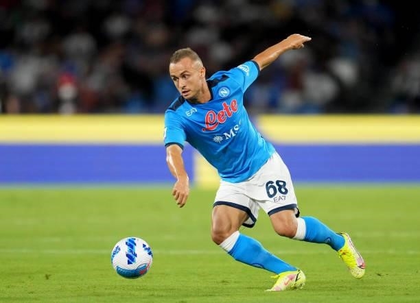 Stanislav Lobotka of SSC Napoli in action ,during the Serie A match between SSC Napoli v Venezia FC at Stadio Diego Armando Maradona on August 22,...