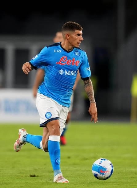 Lorenzo Insigne of SSC Napoli in action ,during the Serie A match between SSC Napoli v Venezia FC at Stadio Diego Armando Maradona on August 22, 2021...