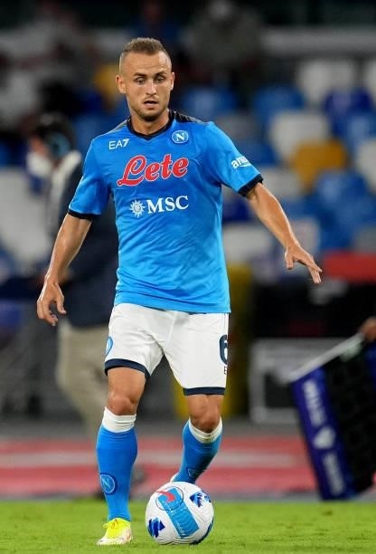 Stanislav Lobotka of SSC Napoli in action ,during the Serie A match between SSC Napoli v Venezia FC at Stadio Diego Armando Maradona on August 22,...