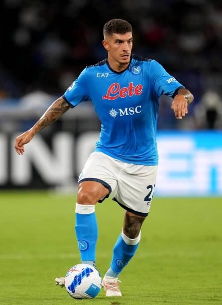 Giovanni Di Lorenzo of SSC Napoli in action ,during the Serie A match between SSC Napoli v Venezia FC at Stadio Diego Armando Maradona on August 22,...