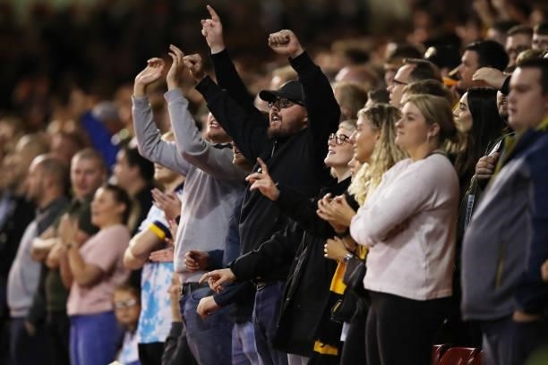 General view as Wolverhampton Wanderers fans look on during the Carabao Cup Second Round match between Nottingham Forest and Wolverhampton Wanderers...