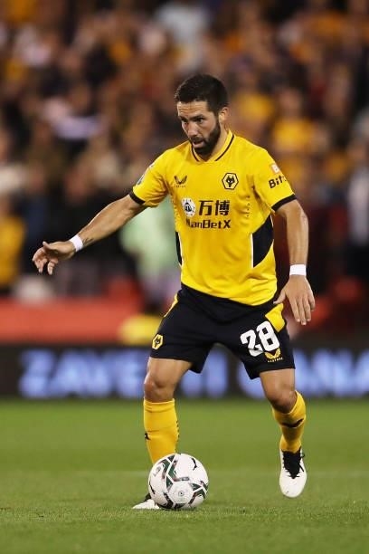 Joao Moutinho of Wolverhampton Wanderers runs with the ball during the Carabao Cup Second Round match between Nottingham Forest and Wolverhampton...