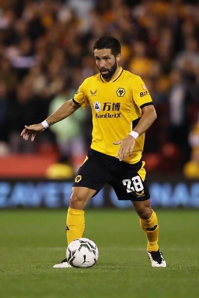 Joao Moutinho of Wolverhampton Wanderers runs with the ball during the Carabao Cup Second Round match between Nottingham Forest and Wolverhampton...