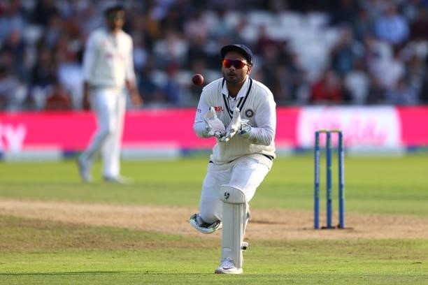Rishabh Pant the wicketkeeper of India during day one of the Third Test Match between England and India at Emerald Headingley Stadium on August 25,...