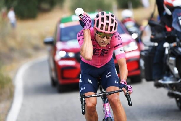 Magnus Cort Nielsen of Denmark and Team EF Education - Nippo refreshes himself in the Breakaway during the 76th Tour of Spain 2021, Stage 11 a...
