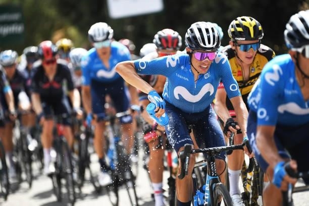Enric Mas Nicolau of Spain and Movistar Team refreshes himself during the 76th Tour of Spain 2021, Stage 11 a 133,6km stage from Antequera to...