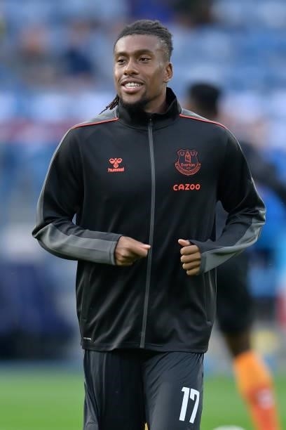 Alex Iwobi of Everton before the Carabao Cup Second Round match between Huddersfield Town and Everton at John Smiths Stadium on August 24 2021 in...