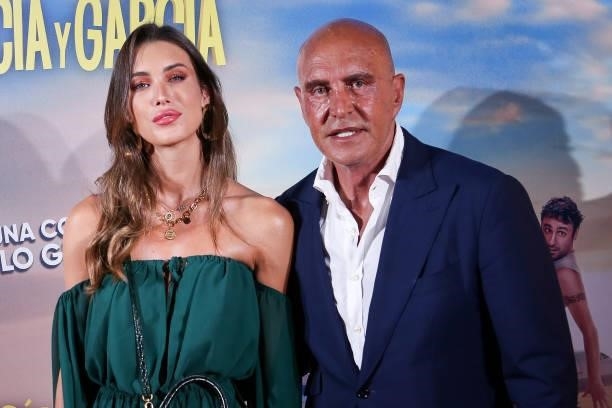 Marta Lopez Alamo and Kiko Matamoros attend the 'Garcia y Garcia' premiere at Callao City Lights cinema on August 25, 2021 in Madrid, Spain.