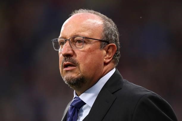 Rafael Benitez, Manager of Everton looks on during the Carabao Cup Second Round match between Huddersfield Town and Everton at The John Smith's...