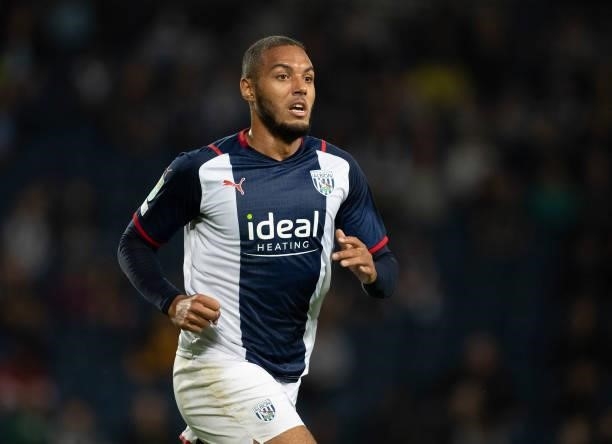 Kenneth Zohore of West Bromwich Albion during the Carabao Cup Second Round match between West Bromwich Albion and Arsenal at The Hawthorns on August...