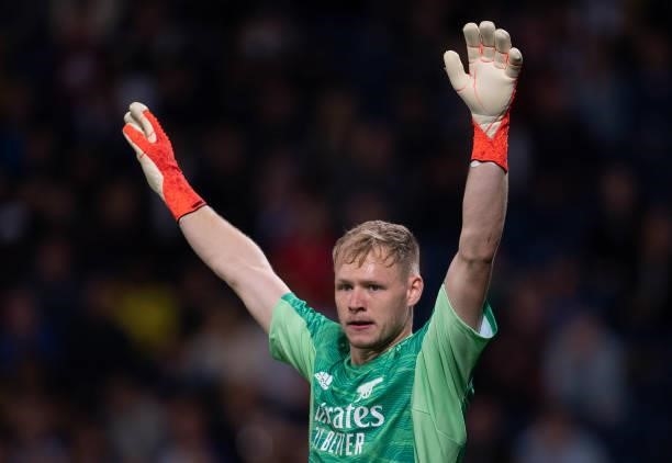 Goalkeeper Aaron Ramsdale of Arsenal during the Carabao Cup Second Round match between West Bromwich Albion and Arsenal at The Hawthorns on August...