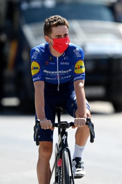 James Knox of United Kingdom and Team Deceuninck - Quick-Step prepares for the race prior to the 76th Tour of Spain 2021, Stage 12 a 175 km stage...