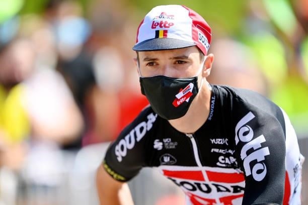 Sylvain Moniquet of Belgium and Team Lotto Soudal prepares for the race prior to the 76th Tour of Spain 2021, Stage 12 a 175 km stage from Jaén to...