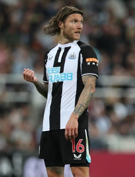 Jeff Hendrick of Newcastle United is seen during the Carabao Cup Second Round match between Newcastle United and Burnley at St. James Park on August...