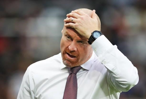 Burnley manager Sean Dyche is seen during the Carabao Cup Second Round match between Newcastle United and Burnley at St. James Park on August 25,...
