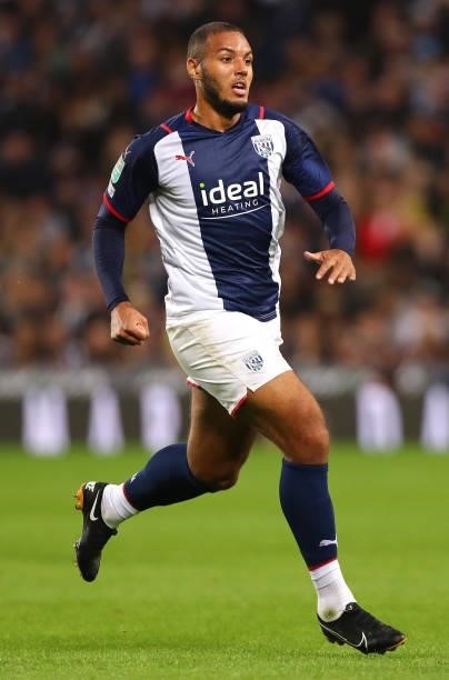 Kenneth Zohore of West Bromwich Albion during the Carabao Cup Second Round match between West Bromwich Albion and Arsenal at The Hawthorns on August...