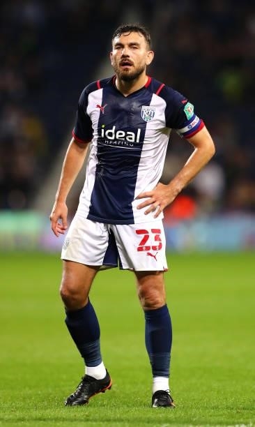 Robert Snodgrass of West Bromwich Albion looks on during the Carabao Cup Second Round match between West Bromwich Albion and Arsenal at The Hawthorns...