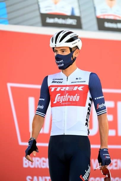 Kenny Elissonde of France and Team Trek - Segafredo during the team presentation prior to the 76th Tour of Spain 2021, Stage 12 a 175 km stage from...