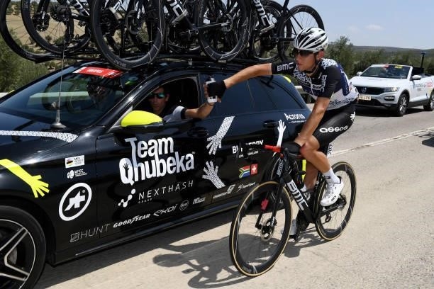 Connor Brown of New Zealand and Team Qhubeka Nexthash in feed zone during the 76th Tour of Spain 2021, Stage 12 a 175 km stage from Jaén to Córdoba /...
