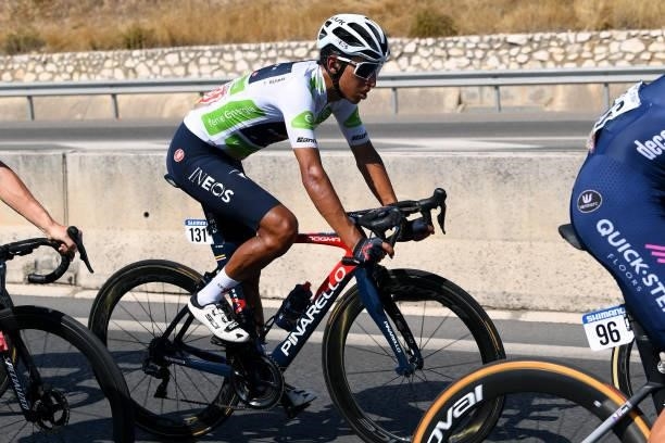 Egan Arley Bernal Gomez of Colombia and Team INEOS Grenadiers White Best Young Rider Jersey during the 76th Tour of Spain 2021, Stage 12 a 175 km...