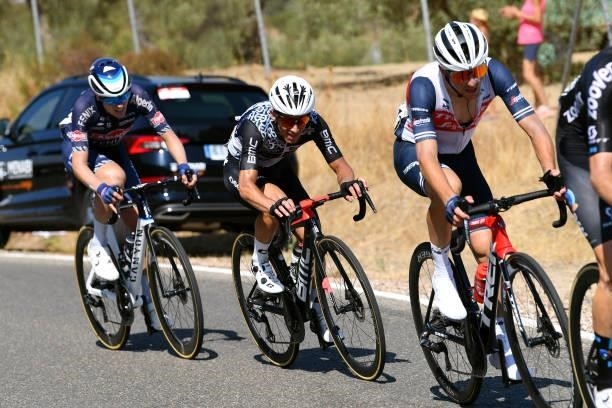 Sergio Henao Montoya of Colombia and Team Qhubeka Nexthash competes in the breakaway during the 76th Tour of Spain 2021, Stage 12 a 175 km stage from...