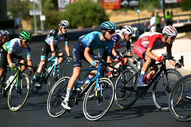 Aleksander Vlasov of Russia and Team Astana – Premier Tech and Guillaume Martin of France and Team Cofidis during the 76th Tour of Spain 2021, Stage...