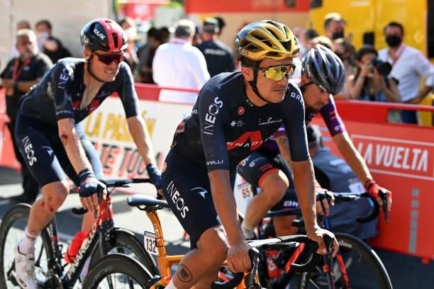 Richard Carapaz of Ecuador and Team INEOS Grenadiers crosses the finishing line the 76th Tour of Spain 2021, Stage 12 a 175 km stage from Jaén to...