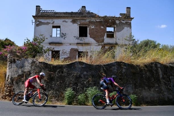 Piet Allegaert of Belgium and Team Cofidis and Ander Okamika Bengoetxea of Spain and Team Burgos - BH compete during the 76th Tour of Spain 2021,...