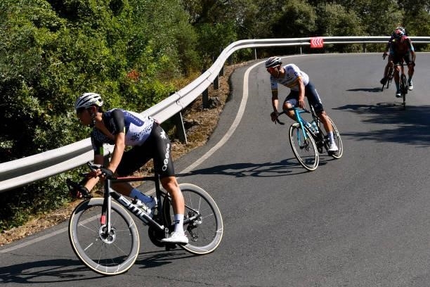 Connor Brown of New Zealand and Team Qhubeka Nexthash and Omar Fraile Matarranz of Spain and Team Astana – Premier Tech compete during the 76th Tour...