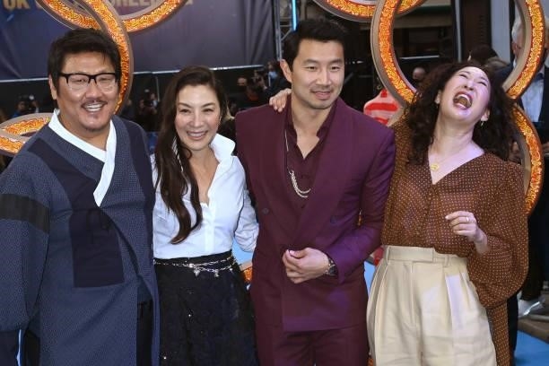 Benedict Wong, Michelle Yeoh, Simu Liu and Sandra Oh attend the "Shang-Chi