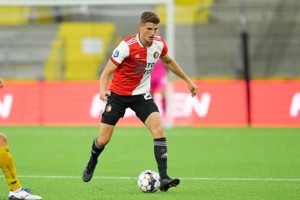 Guus Til of Feyenoord during the UEFA Conference League match between IF Elfsborg and Feyenoord at Boras Arena on August 26, 2021 in Boras, Sweden
